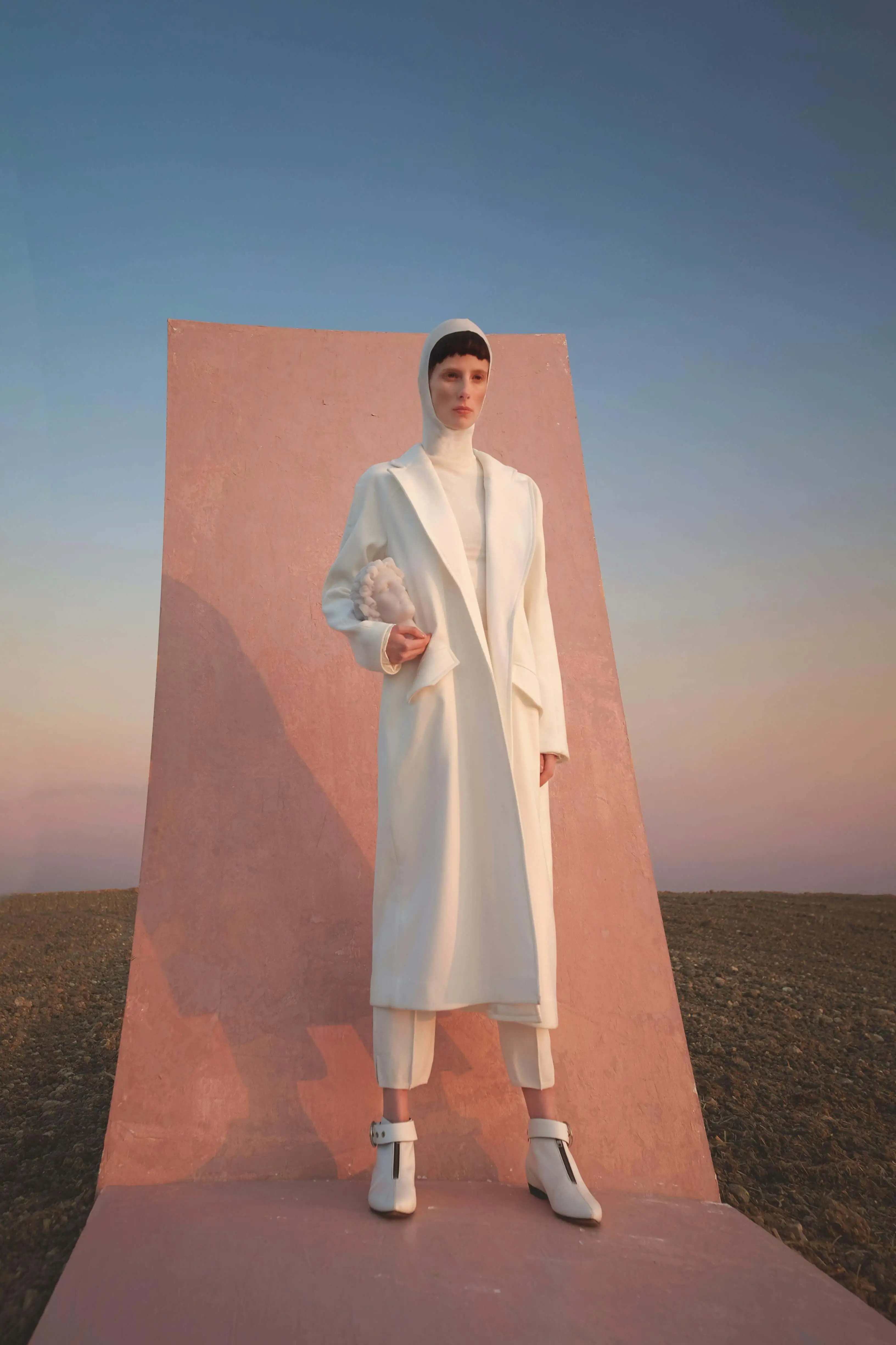 Girl in a white outfit